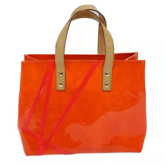LOUIS VUITTON Monogram Vernis Fluo Reade PM Hand Bag Red LV Auth - Picture 2 of 16
